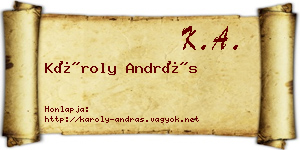 Károly András névjegykártya