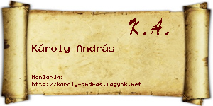 Károly András névjegykártya