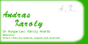 andras karoly business card